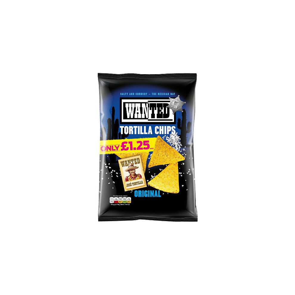 Wanted Tortilla Chips Salt 125g ( pack of 12 )