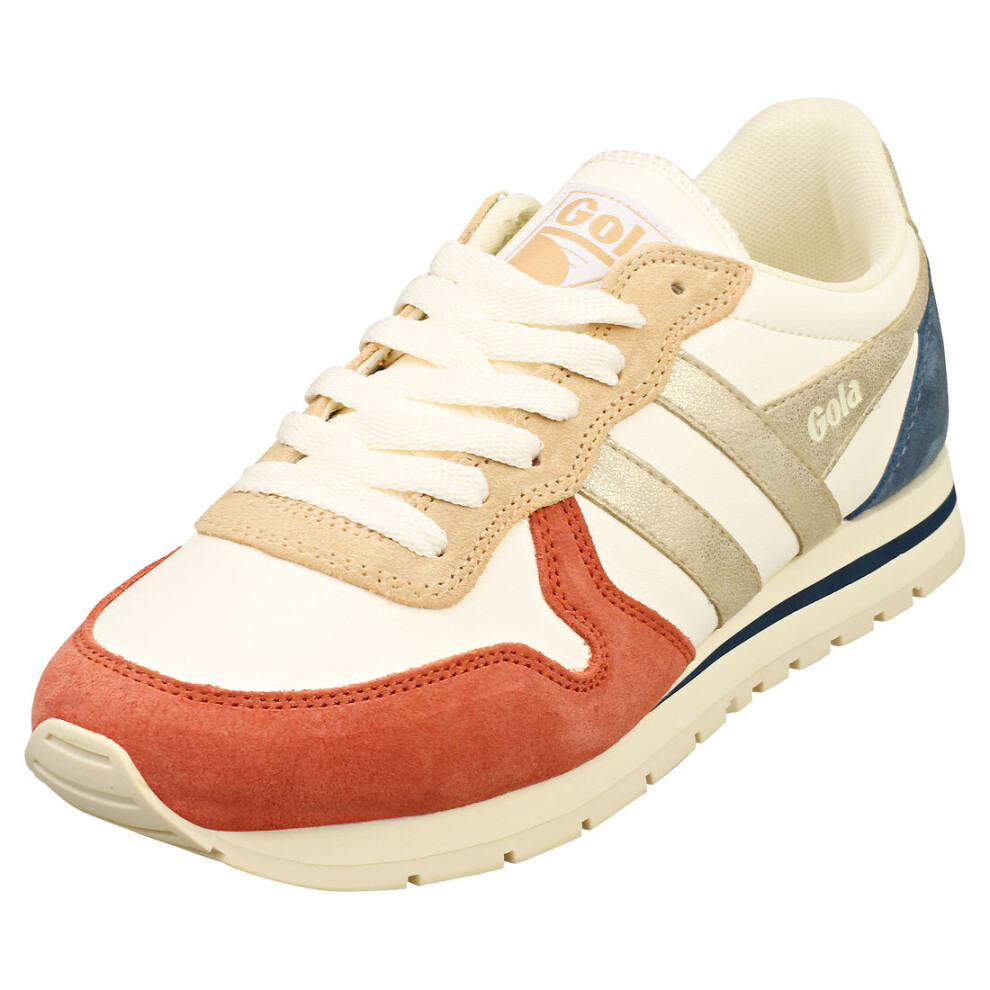 (3) Gola Daytona Quadrant Womens Fashion Trainers in Off White Gold