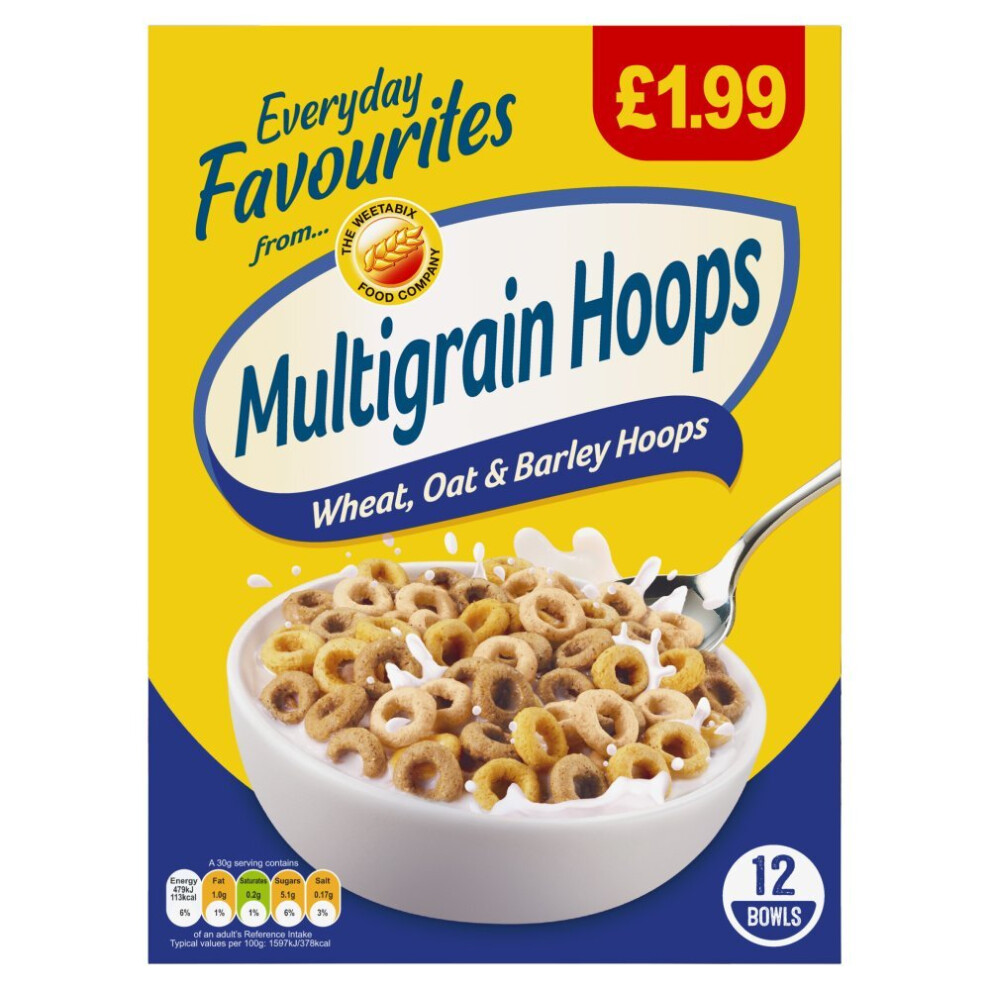 Weetabix Multigrain Hoops 375g ( Pack of 8 )