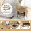 Costway 2 PCS Bedside Table w/Drawers & Legs Wooden Nightstand Sofa Side Table 6