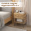 Costway 2 PCS Bedside Table w/Drawers & Legs Wooden Nightstand Sofa Side Table 4