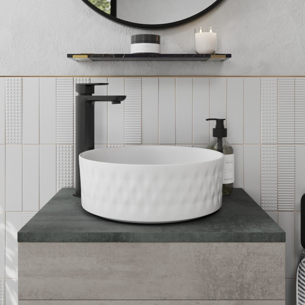 Affine Round Countertop Basin Gloss White - 360 X 360Mm 5056696000676