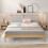 Costway 2 PCS Bedside Table w/Drawers & Legs Wooden Nightstand Sofa Side Table 2