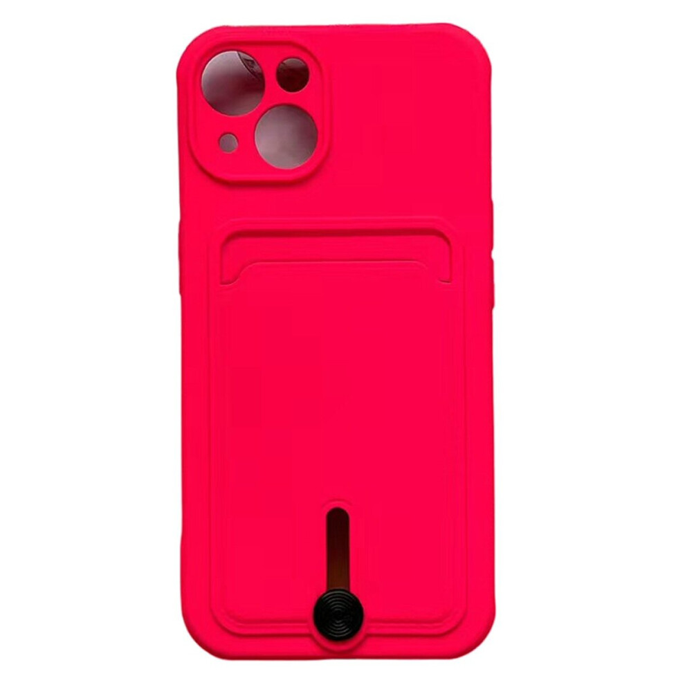 Silicone Card Holder Protection Case Compatible With Iphone 15 In Citrus Pink 9145584622925