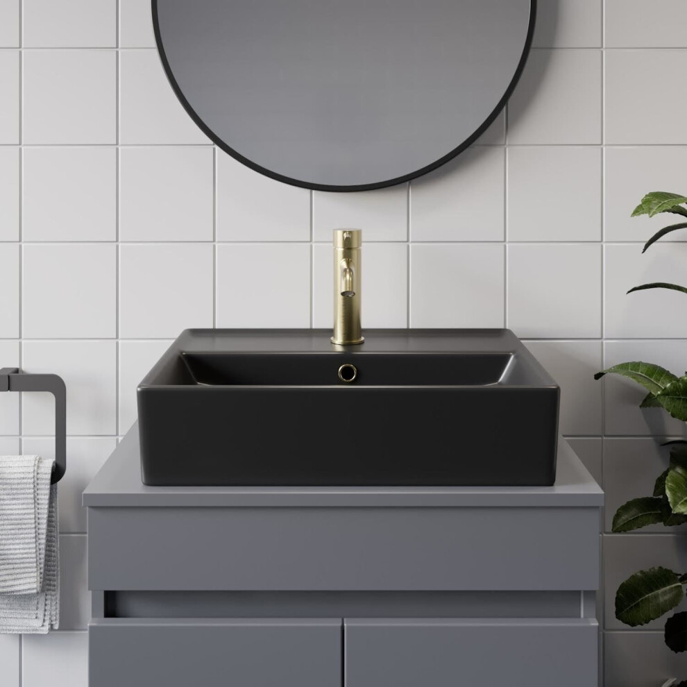 Affine Rectangular Countertop Basin Matt Black - 505 X 352Mm 5056696000690