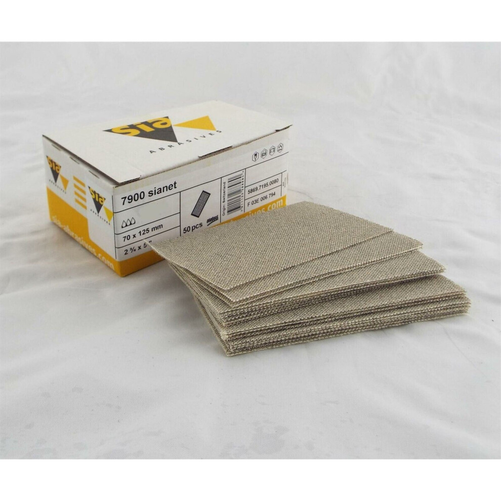 Sia Abrasives Sanding Strips 70X125mm P180 Grit Pack Of 50 Long Bed Hook Loop 3873116392676