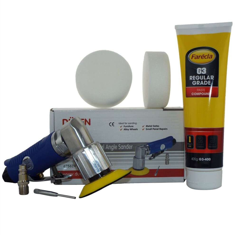 Photos - Grinder / Polisher 75mm Mini Air Polisher Kit (3) + 400g Farecla G3 & 2 Compounding Foam Heads 625624/KIT3