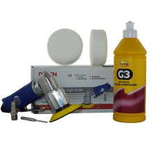 75mm Mini Air Polisher Kit (3) + 500ml Farecla G3 & 2 Compounding Foam Heads