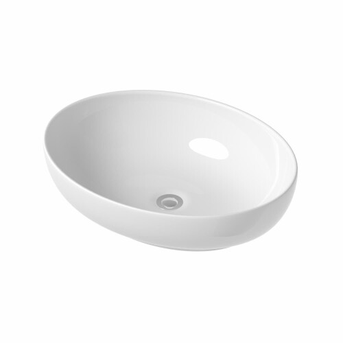 Affine Oval Countertop Basin Gloss White - 505 x 398mm 2