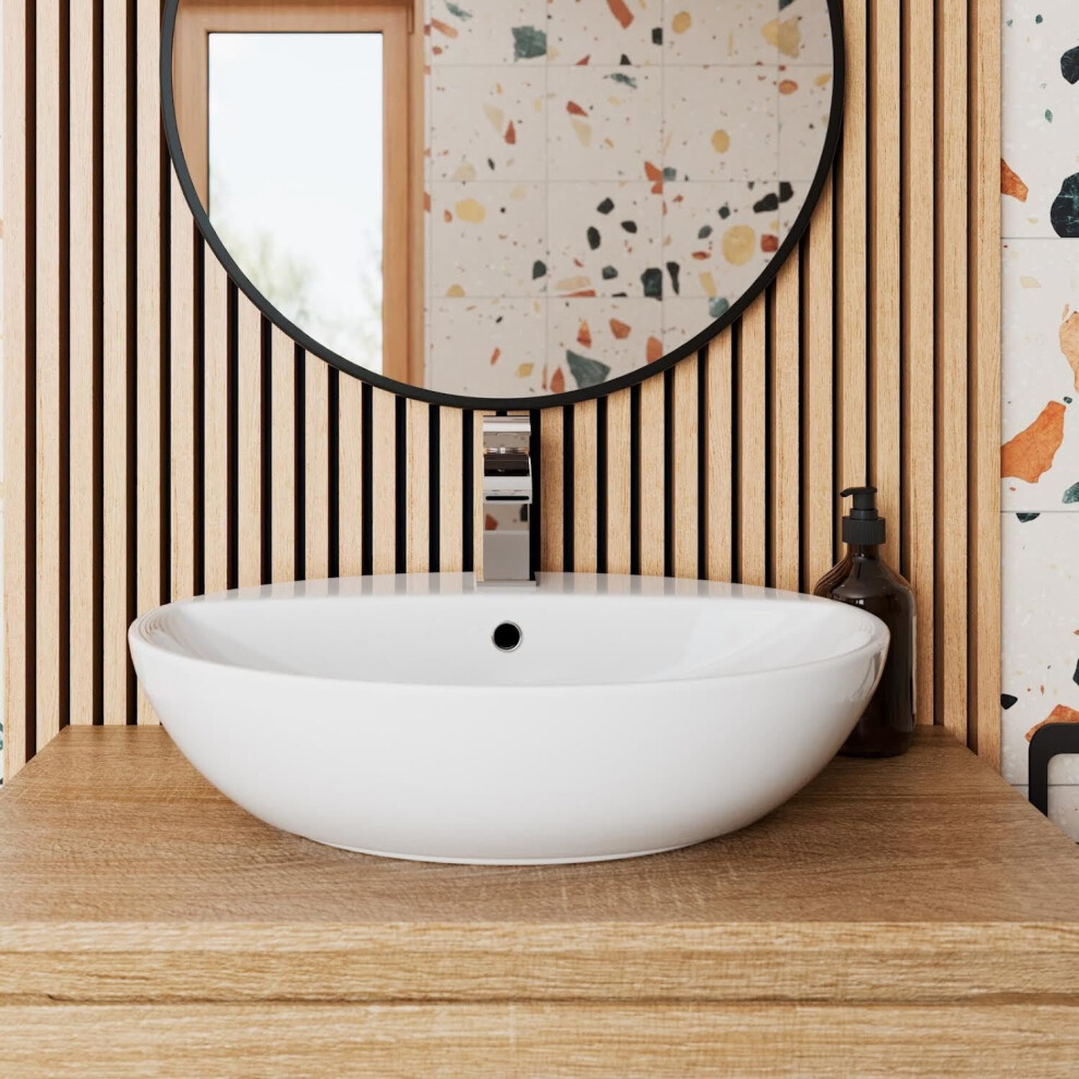 Affine Oval Countertop Basin White - 550 X 420Mm 5056696003912