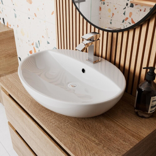 Affine Oval Countertop Basin White - 550 x 420mm 1