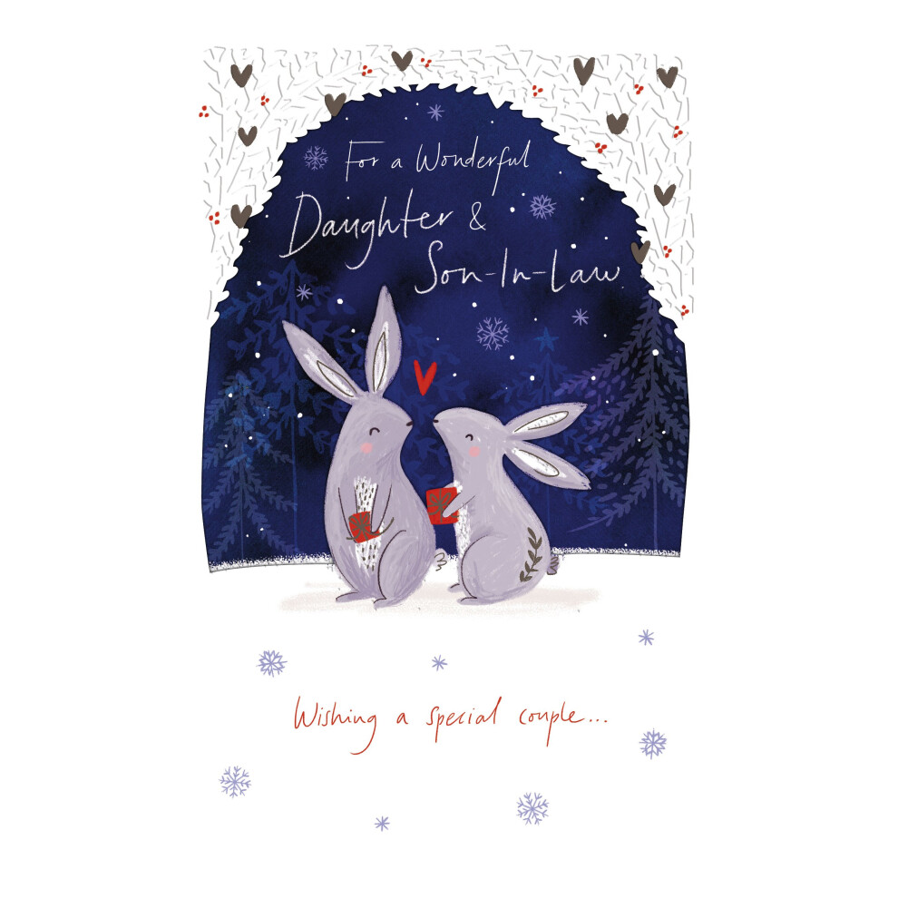 Carlton Cards Wonderful Daughter & Son-In-Law Luxury Christmas Card Xmas Greeting Cards