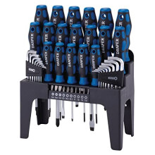 Draper 44 Piece Screwdriver Hex key & Bit Set with Stand - 81294 - Soft Grip Screwdrivers Tools with Hex keys