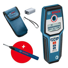 Bosch Professional Stud Finder GMS 120 (Drill Hole Marker, max. Detection Depth Wood/Magnetic Metal/Non-Magnetic Metal/Live Cable: 38/120/80/50 mm,
