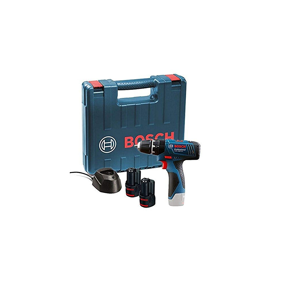 Bosch Professional 12V System Cordless Combi Drill GSB 120-LI (incl 2 x 1.5 Ah Battery, Charger GAL 1210 CV, Carrying Case)