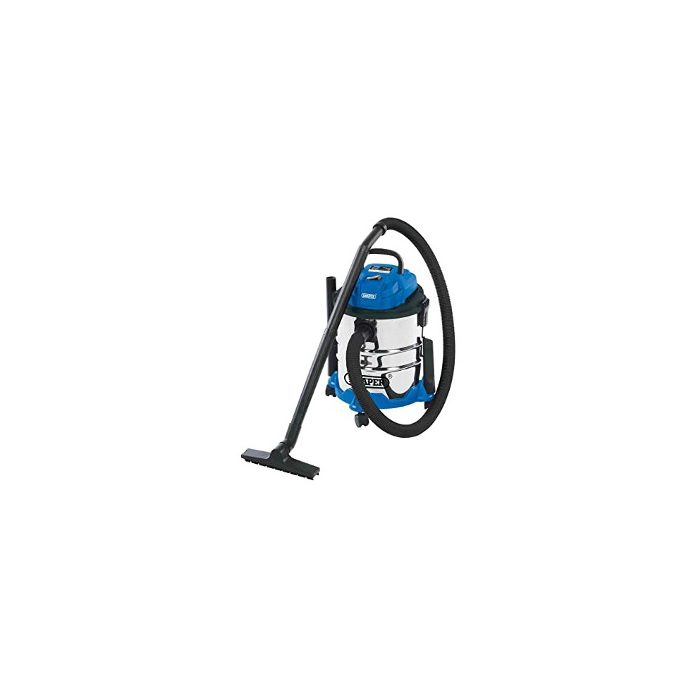 Draper 1250W Wet and Dry 20 Litre Vacuum Cleaner 1.5m Flexible hose and Accessories - Home DIY Car Carpet Workshop and Professional Use