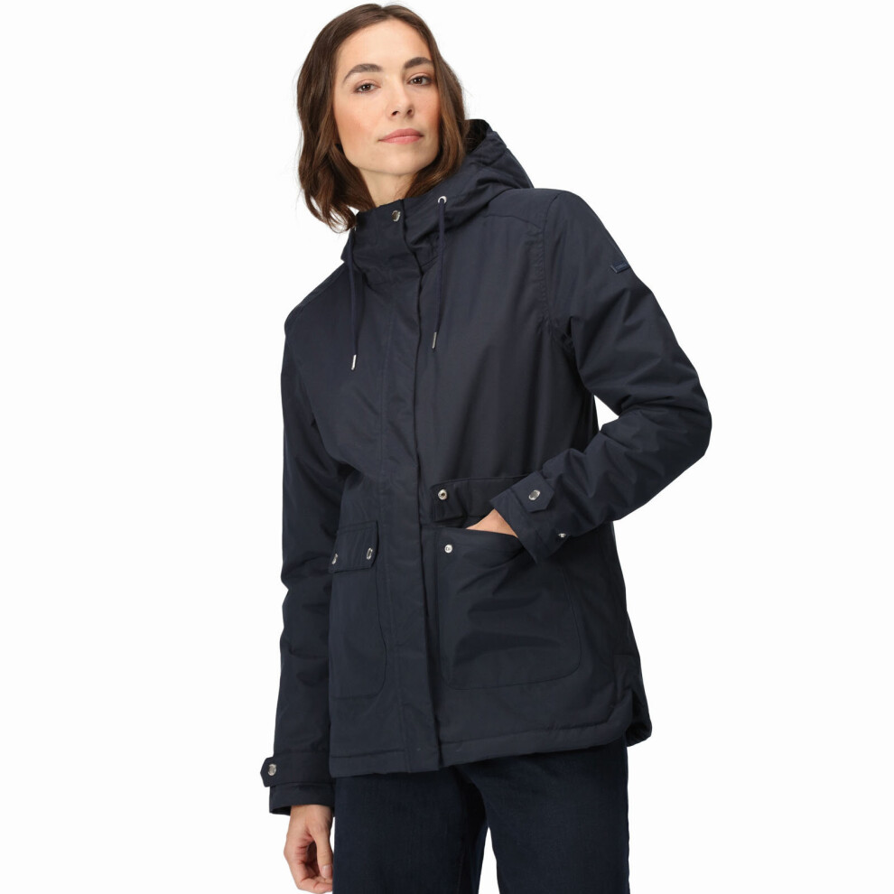 (12, Navy) Regatta Womens Broadia Waterproof Hooded Warm Winter Jacket Coat