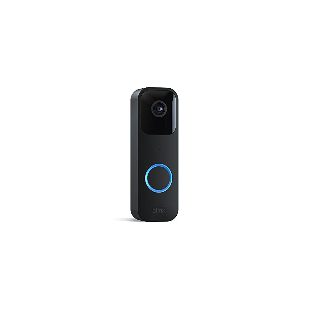 Blink Video Doorbell | Two-way audio, HD video, motion and chime app alerts, easy setup, Alexa enabled, Blink Subscription Plan Free Trial (Black)