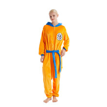 (Son Goku, Adult M) Kid Adult Mario Luigi Onesie Pajamas Coral Fleece Thick Hooded Long Sleeve  Gift