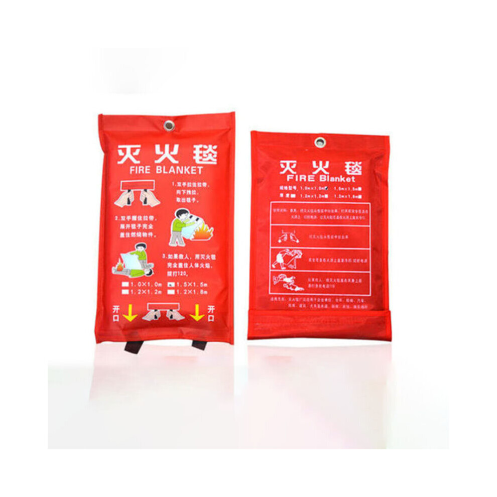 1M /1.2M/1.5M/2M Fire Blanket Fighting Fire Extinguishers Tent Boat Emergency Blanket Survival Fire Shelter Safety Cover 885666150395