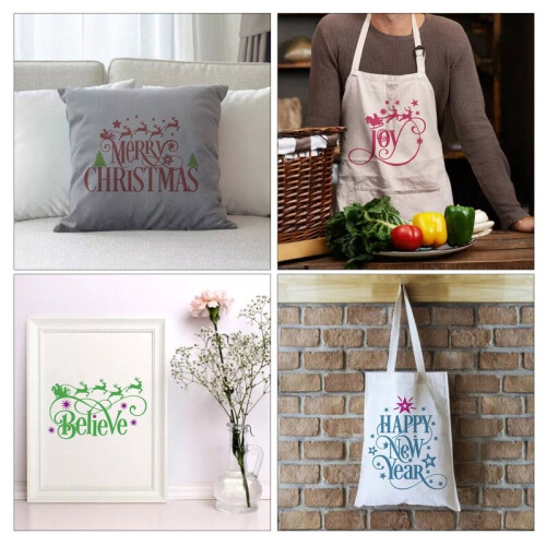 Happy Year Silk Screen Printing Stencil DIY Crafts Projects 2