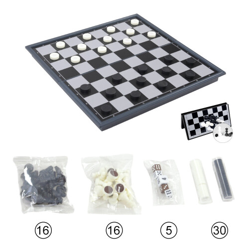 Living And Home 3-in-1 Portable Folding Magnetic Chess 1