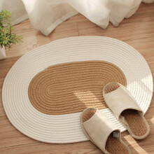 Cotton Linen 65x45cm Reversible Carpet Jute Braided Rug Woven Bathroom Rug Door Mat Area Rugs