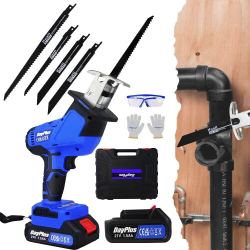 Cordless Reciprocating Saw 21V Brushless Sabre Saw with  Battery and Charger for Makita