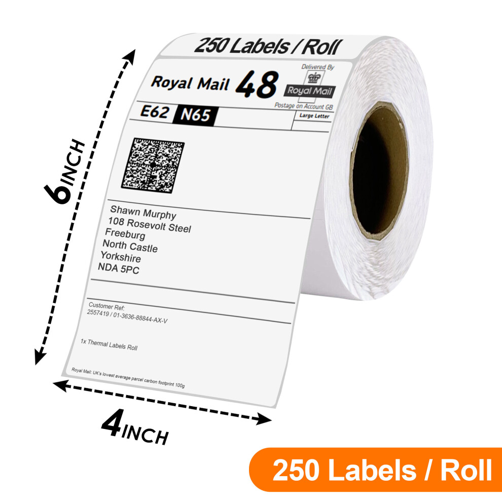 (250 Label Roll) 4x6 Thermal Label Printer Label Thermal Direct Shipping Label Package Labels for Thermal Label Printer
