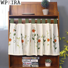 Beige Short Curtain Tulle Semi-Shade kitchen Cabinet Pink Curtain for Living Room Door Window Screens QT049&B