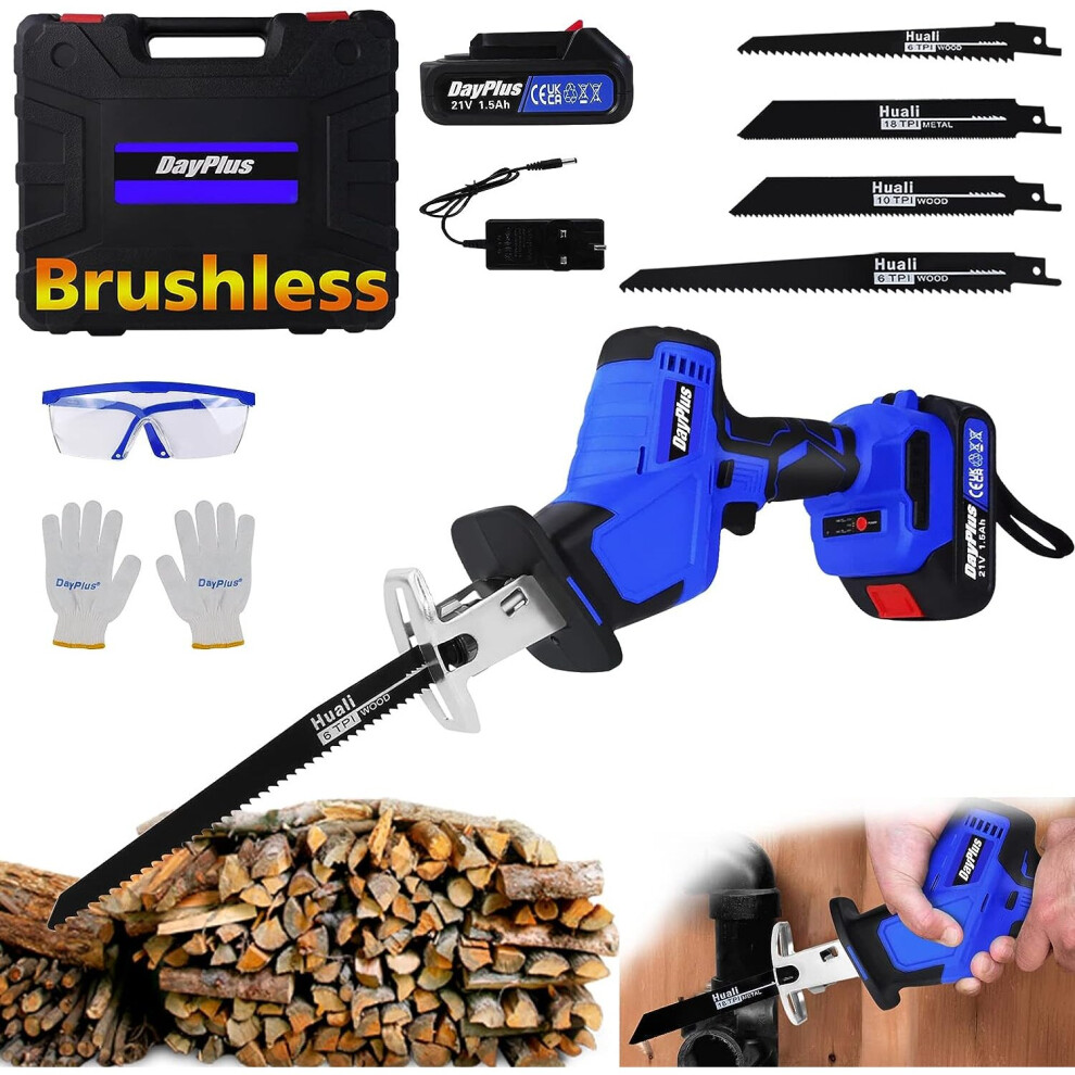 Cordless Reciprocating Saw 18-21v Powerful  Sabre Saw with Battery and Charge for Makita Brushless Moto