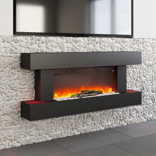 Living And Home 52 Inch Versatile Electric Fireplace with WiFi Remote Control 2