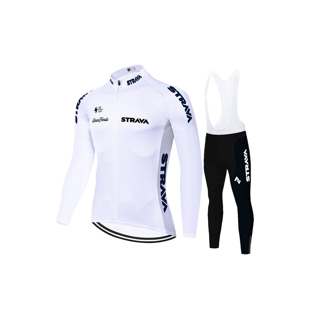 Sibeinuo (White L) Long Sleeve Jersey Cycling Clothes Abbigliamento Ciclismo Men Sportswear Ropa Ciclismo Mtb Bicycle Set