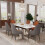 (White) Extendable Kitchen Dining Room Table Rectangular 4