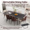 (Grey) Extendable Kitchen Dining Room Table Rectangular 4