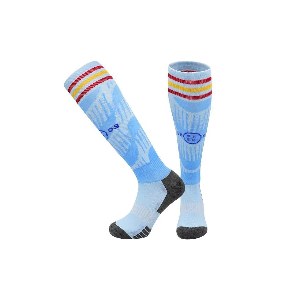 (Spain Away, Kids(EU 30-36)) 22/23 Seasons National Team Football Socks Adult & Kids Non-Slip Soccer Training Match Sport Stocking