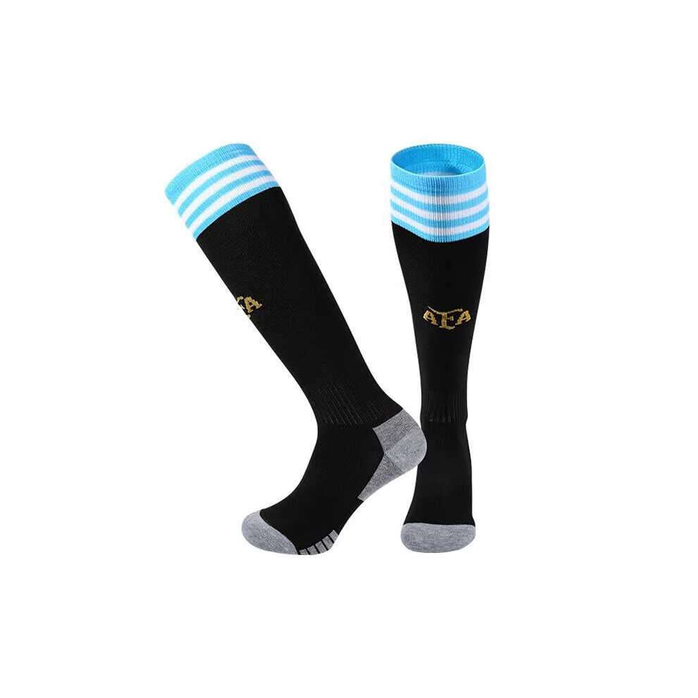 (Argentina Away, Kids(EU 30-36)) 22/23 Seasons National Team Football Socks Adult & Kids Non-Slip Soccer Training Match Sport Stocking