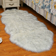 (White Gray, 60X180CM) 150-180CM Large Soft Fluffy Faux Fur Sheepskin Rugs Warm Floor Carpet Mat Decor