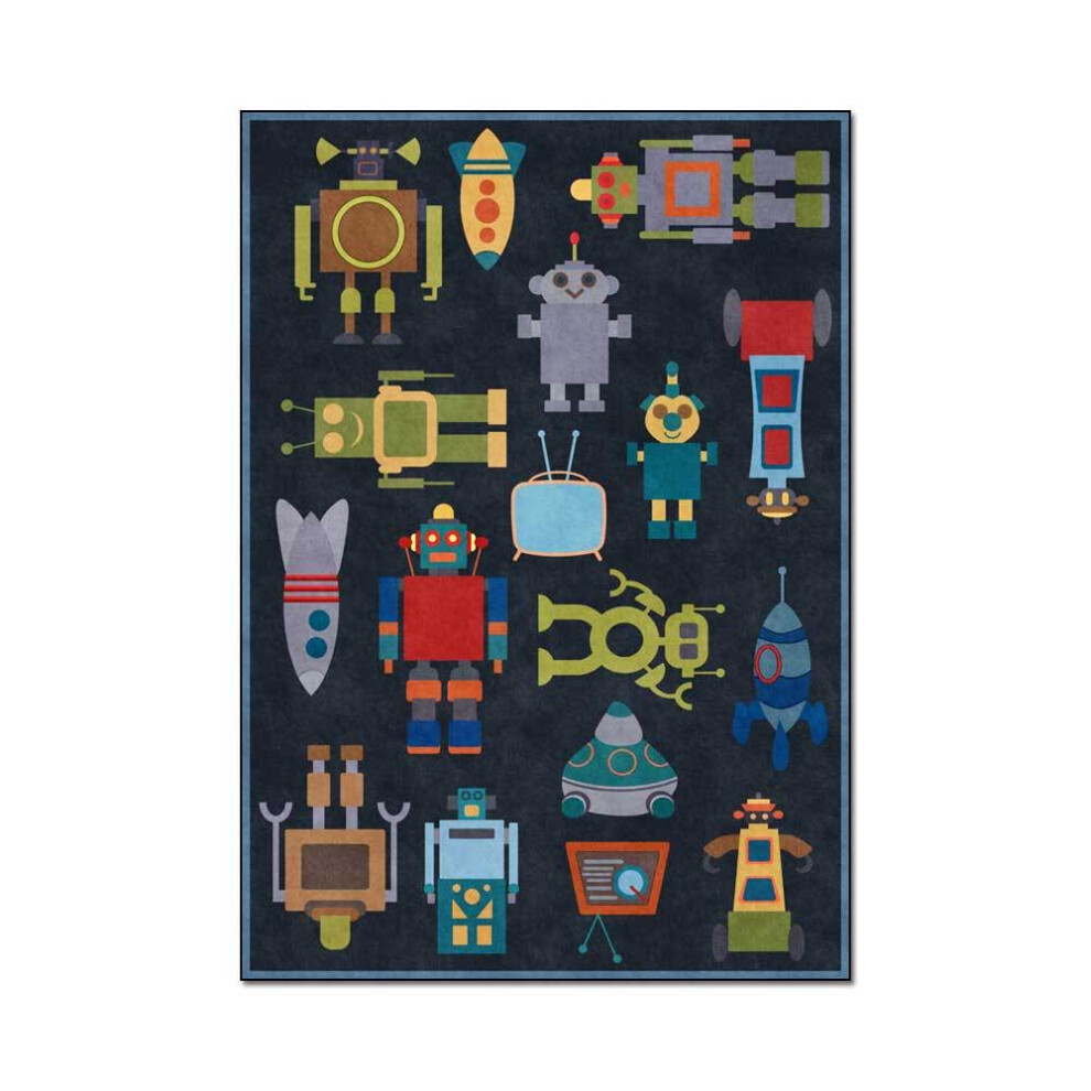Modern Cartoon Robot Boy Room Living Room Bedroom Bedside Carpet Floor Mat Customization