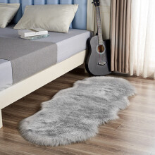 (Gray, 60X150CM) 150-180CM Large Soft Fluffy Faux Fur Sheepskin Rugs Warm Floor Carpet Mat Decor