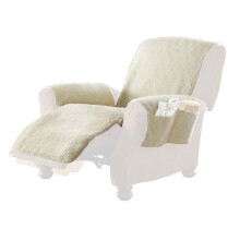 Sofa Cushion Lamb Wool Recliner Cover With Armrest Pocket Storage Bag Machine Washable Household Furniture Protector Sofa Cover