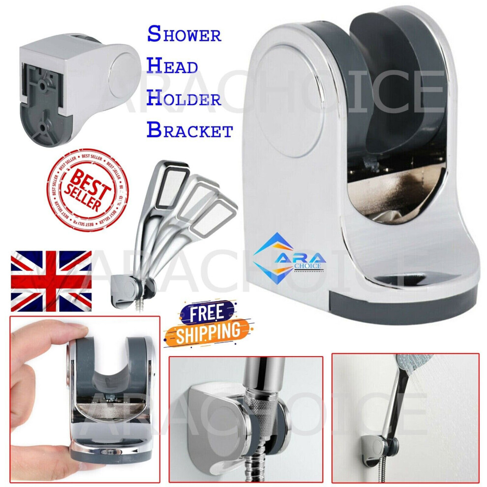 Adjustable Shower Head Handset Holder Bathroom Wall Mount Bracket