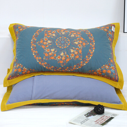 Modern cotton gauze yarn dyed 2pc bohemian pillow cases thickened