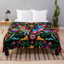 Art Mexican Embroidery Floral |Carnaval Seamless DecorativePatter Mexico Throw Blanket Baby Blanket