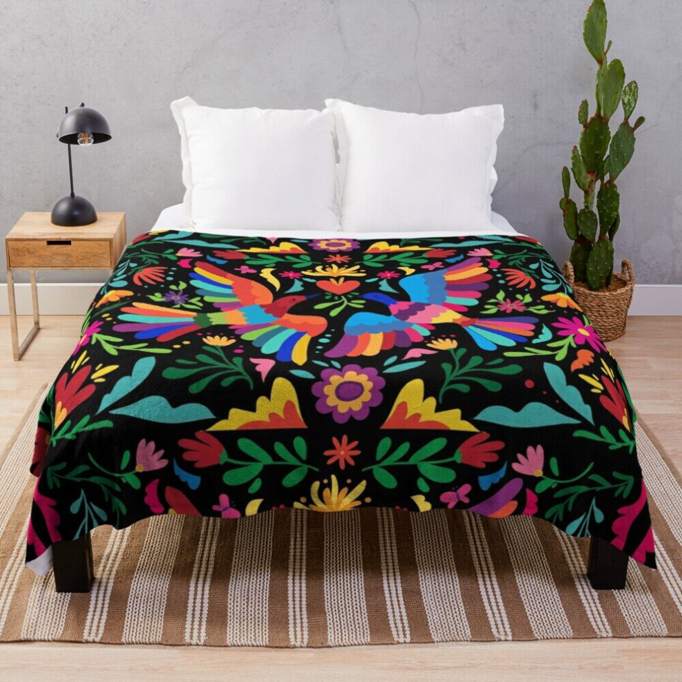 Art Mexican Embroidery Floral |Carnaval Seamless DecorativePatter Mexico Throw Blanket Baby Blanket