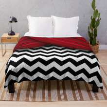 Twin Peaks Red Curtains and Chevron Throw Blanket St Blanket Multi-Purpose