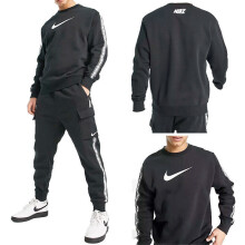 (Large) Nike Air Mens Repeat Tracksuit Black Set