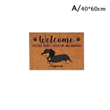 Funny Personalized Doormat - Wiener Dog Welcome Mat, Indoor/Outdoor Custom Home Decor