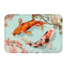 Japanese Koi Fish Doormat Anti-Slip Bathroom Kitchen Mat Bedroom Balcony Door Floor Entrance Carpet Rug