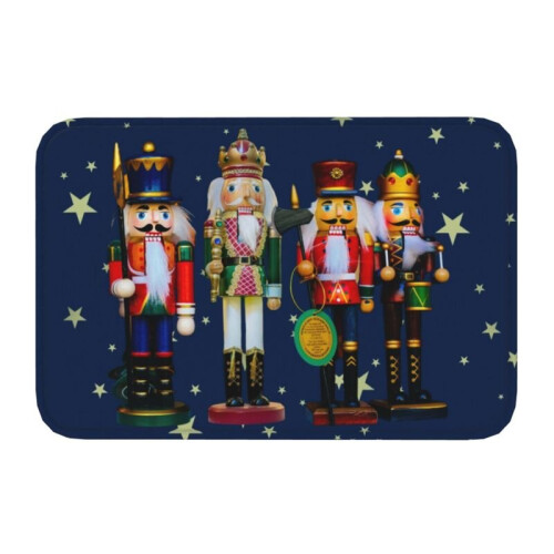 Holiday Nutcrackers Front Door Mat AntiSlip Waterproof Christmas
